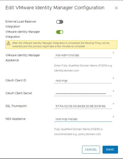 Integrate NSX-T Manager with vIDM