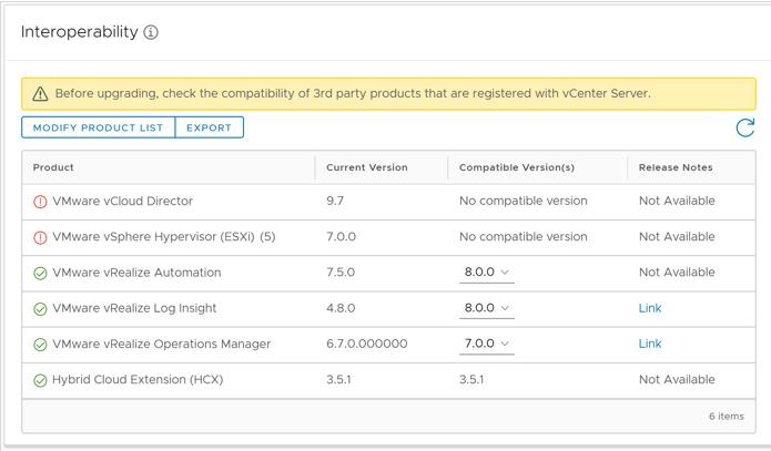 vCenter Server Update Planner