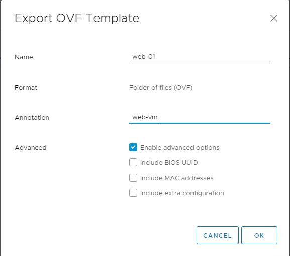 Export VM as OVF