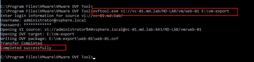 Export VM as OVF using OVF Tool