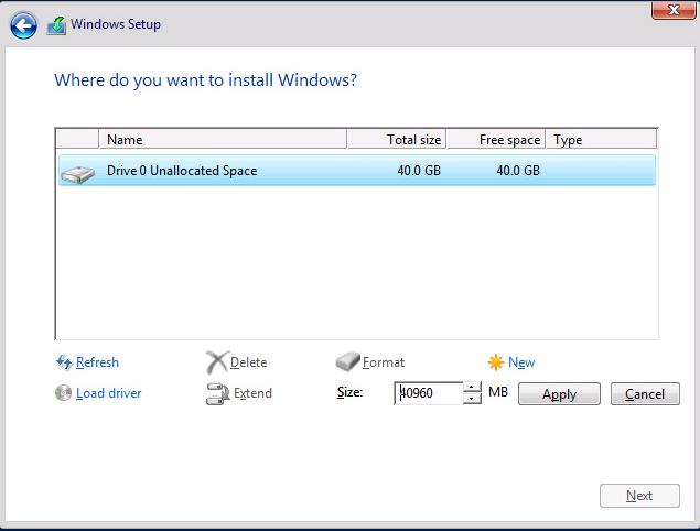 Install Windows Server 2016