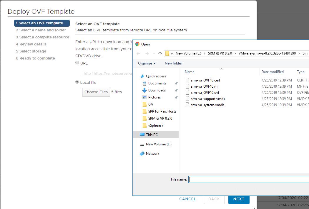 Migrate Windows SRM to SRM Virtual Appliance