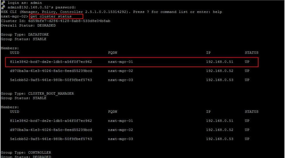 Remove NSX-T Manager from NSX-T Manager Cluster