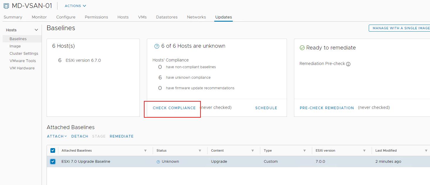 Upgrade ESXi 6.7 to ESXi 7.0