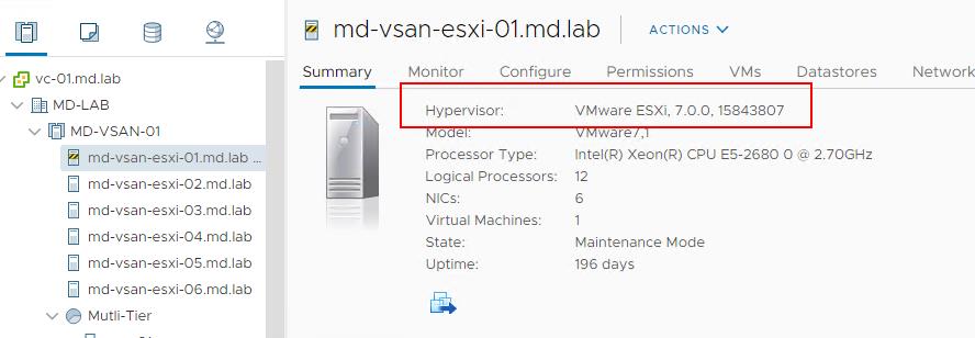 Upgrade ESXi 6.7 to ESXi 7.0