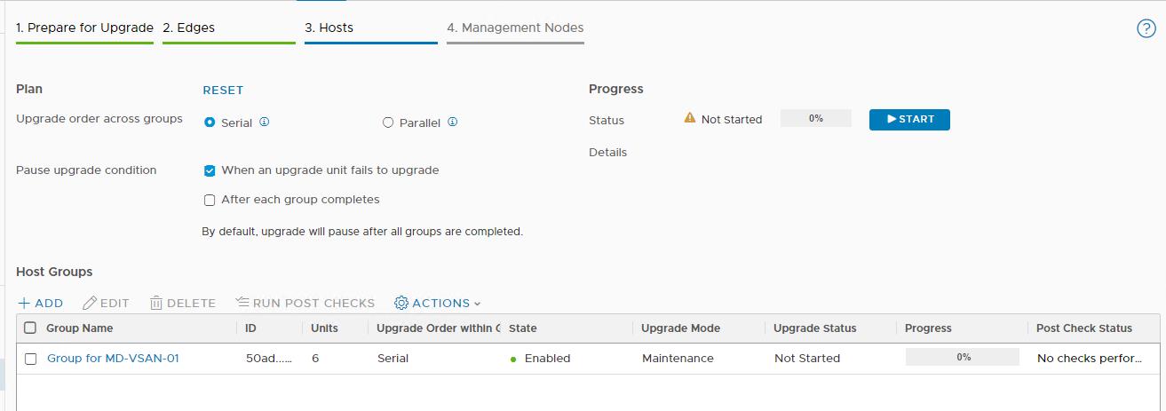 Upgrade NSX-T hosts