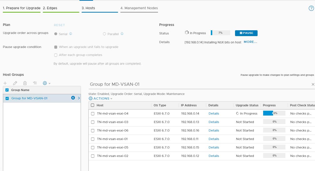 Upgrade NSX-T hosts