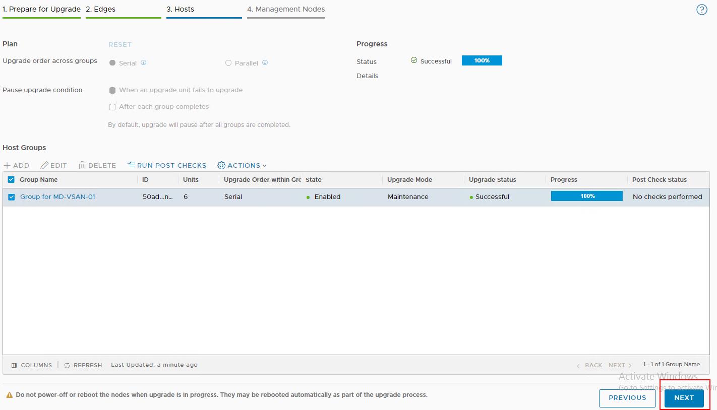 Upgrade NSX-T hosts