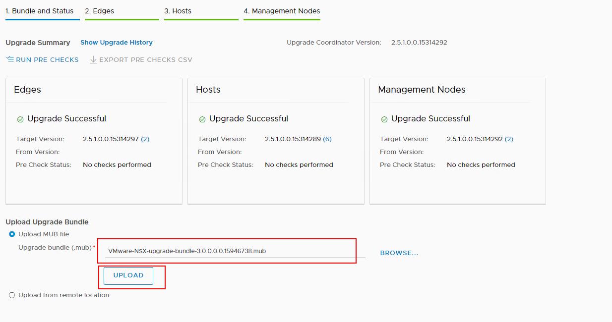 Upload NSX-T upgrade bundle to Upgrade NSX-T