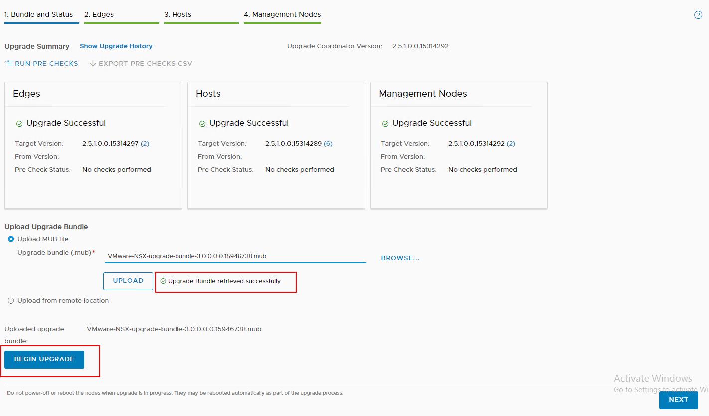 Upgrade NSX-T Upgrade Coordinator