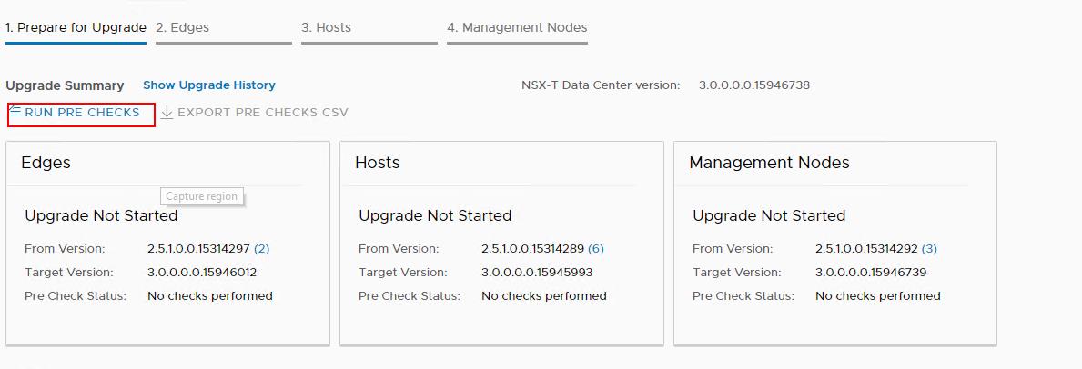 Upgrade NSX-T Pre Checks