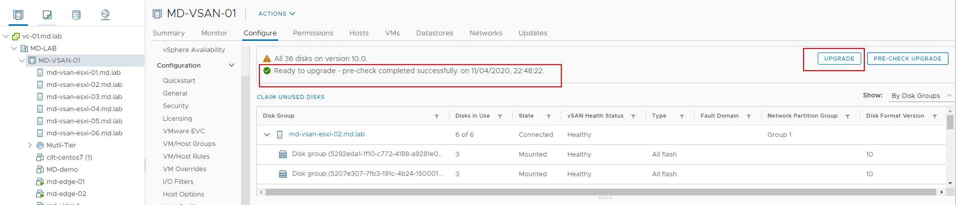 Upgrade vSAN 6.7 to vSAN 7.0