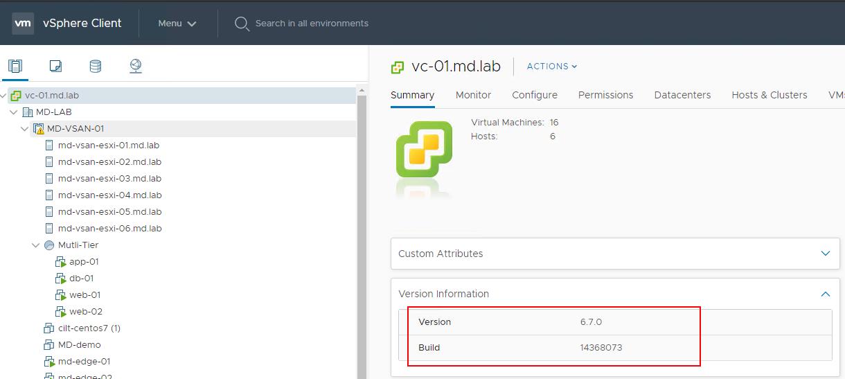 Upgrade vCenter 6.7 to vCenter 7.0