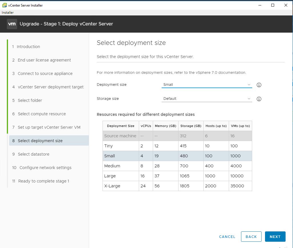 Upgrade vCenter 6.7 to vCenter 7.0