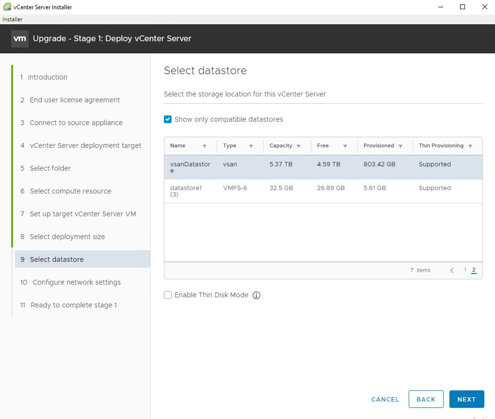 Upgrade vCenter 6.7 to vCenter 7.0