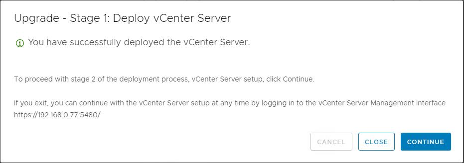 Upgrade vCenter 6.7 to vCenter 7.0