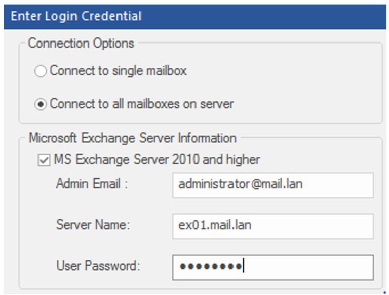 Steller Converter for EDB - Connect to all mailboxes