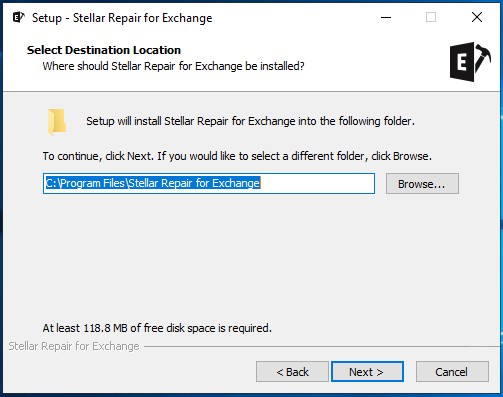 Stellear Exchange Recovery -Install location
