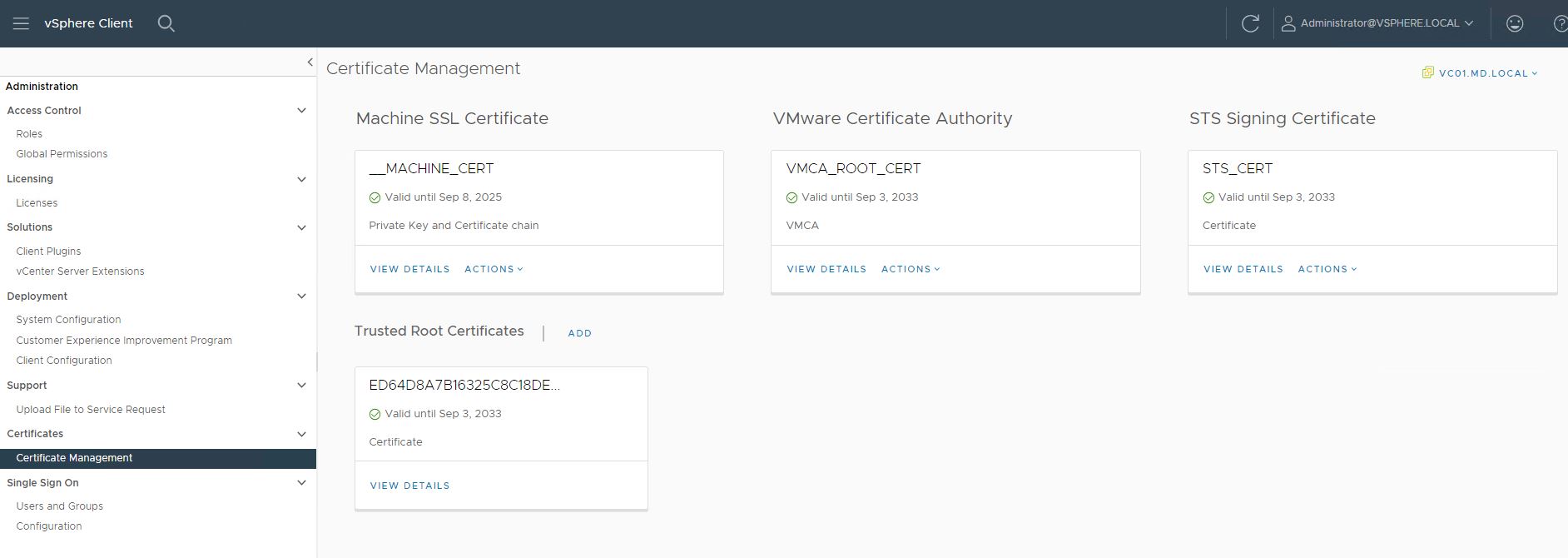 Vcenter Certificate Replacement