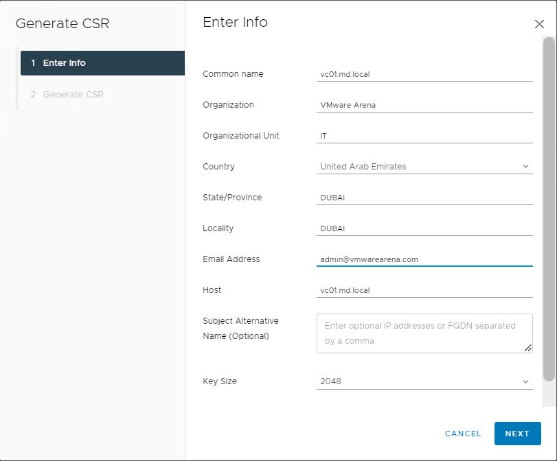 Vcenter Certificate Replacement