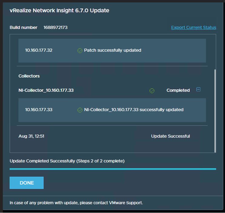 vRNI Patch upgrade - Upgrade