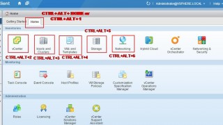 Keyboard Shortcuts of VMware vSphere Web Client