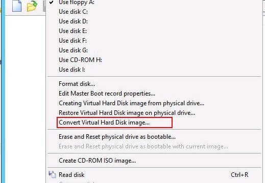 WinImage Convert Hyper-V to VMware virtual machine disk format