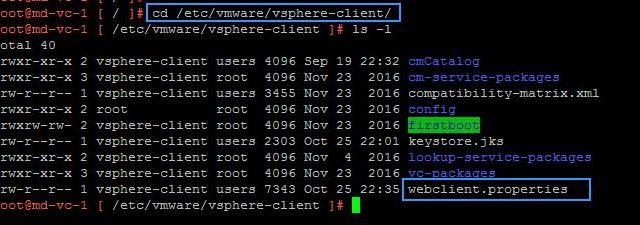 Increase session timeout value for vSphere Web Client