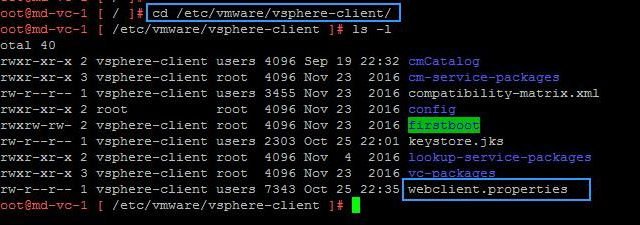 Increase session timeout value for vSphere Web Client