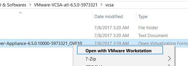 deploy VCSA 6.5 on VMware Workstation 14