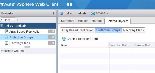 Create vSphere Replication based Protection Group in VMware SRM