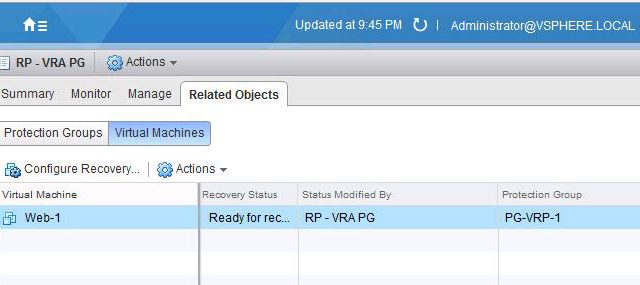 Customize IP address of individual SRM protected VM