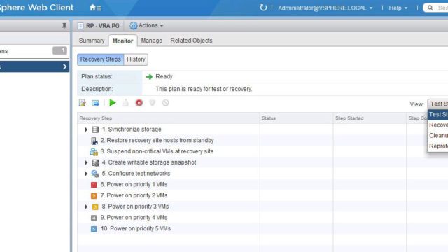 Export VMware SRM Recovery Plan steps