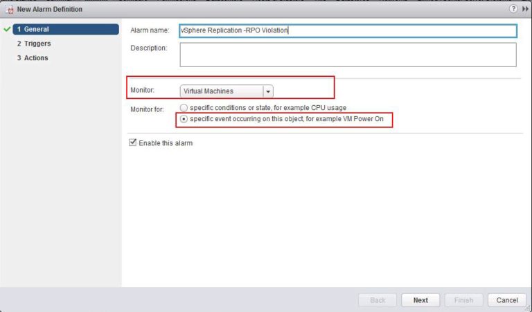 How to Monitor vSphere Replication with vCenter Alarms