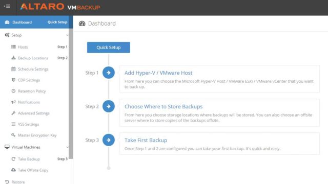 Configure Altaro VM backup