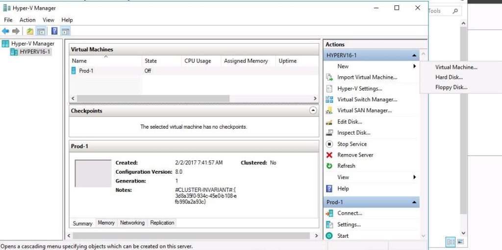 How to Create Virtual Machine in the Microsoft Hyper-V Server?