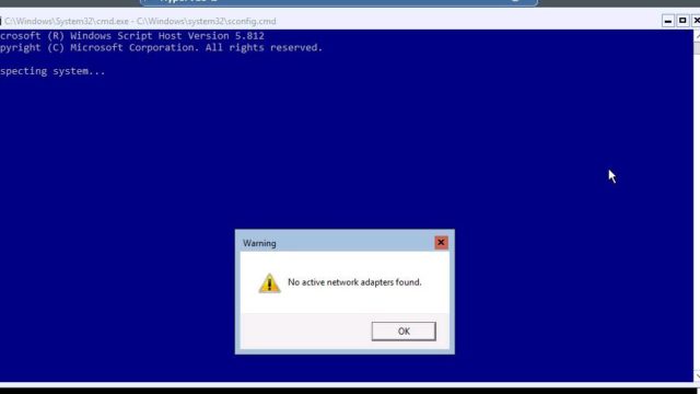 No Active Network Adapters found