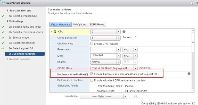 How to Run Nested Hyper-V on VMware vSphere
