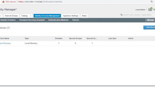 Add Active Directory Server to VIDM - Integrate NSX-T with VIDM Part 2