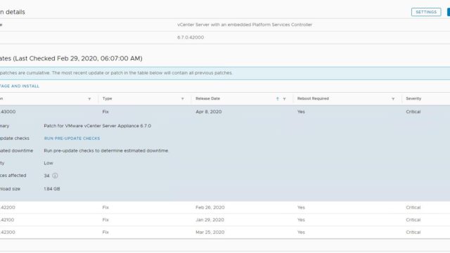 vCenter Vulnerability Patching for CVE-2020-3952 - vCenter 6.7U3f